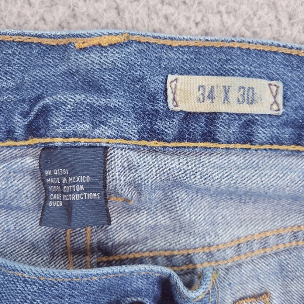 POLO Ralph Lauren Jeans Mens 34x30 Bootcut 750 Button Fly 100% Cotton Blue Denim